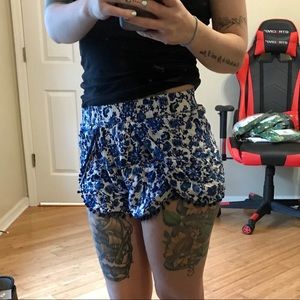 China Blue Boho Shorts
